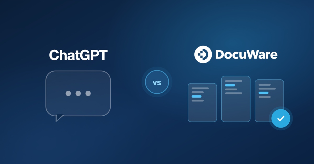 ChatGPT vs. DocuWare: Unde se oprește AI-ul generativ și de ce ai nevoie de o platformă dedicată